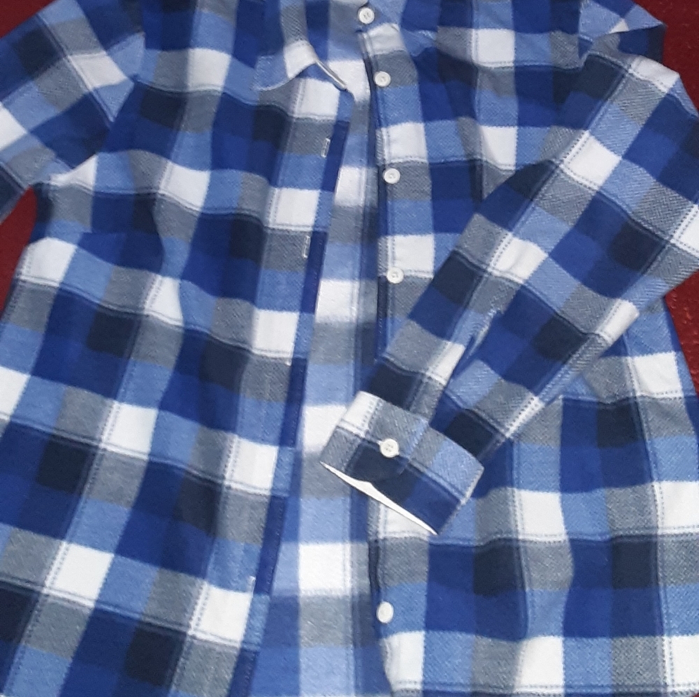 Riders by Lee Blue and white Plaid Long Sleeve